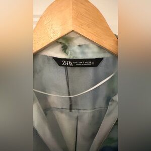 Zara Elegant Blue and White Top